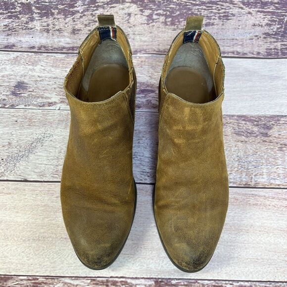 Tommy Hilfiger Womens 8 M Chelsea Booties Brown Leather Ankle Top Slip-On Shoes - Picture 5 of 16